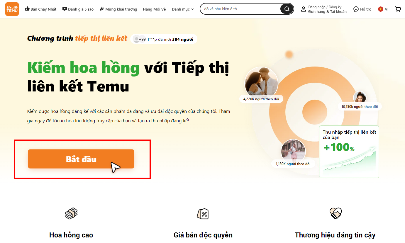 2 cách kiếm tiền từ Temu Affiliate Việt Nam